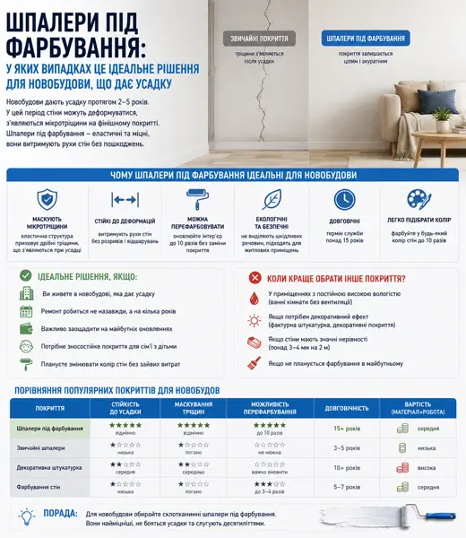 Шпалери під фарбування: у яких випадках це ідеальне рішення для новобудови