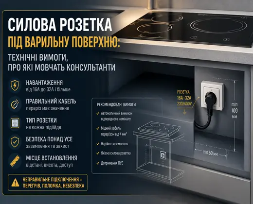 Силова розетка під варильну поверхню