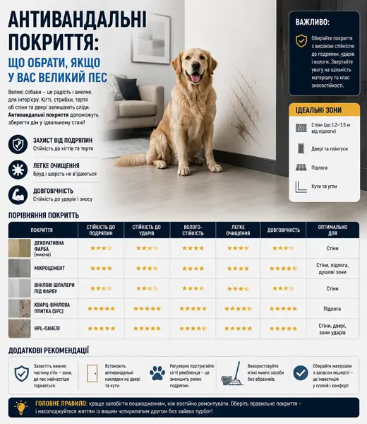 антивандальні покриття, ремонт з собакою