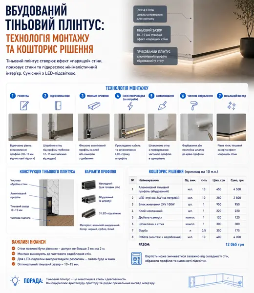 Вбудований тіньовий плінтус